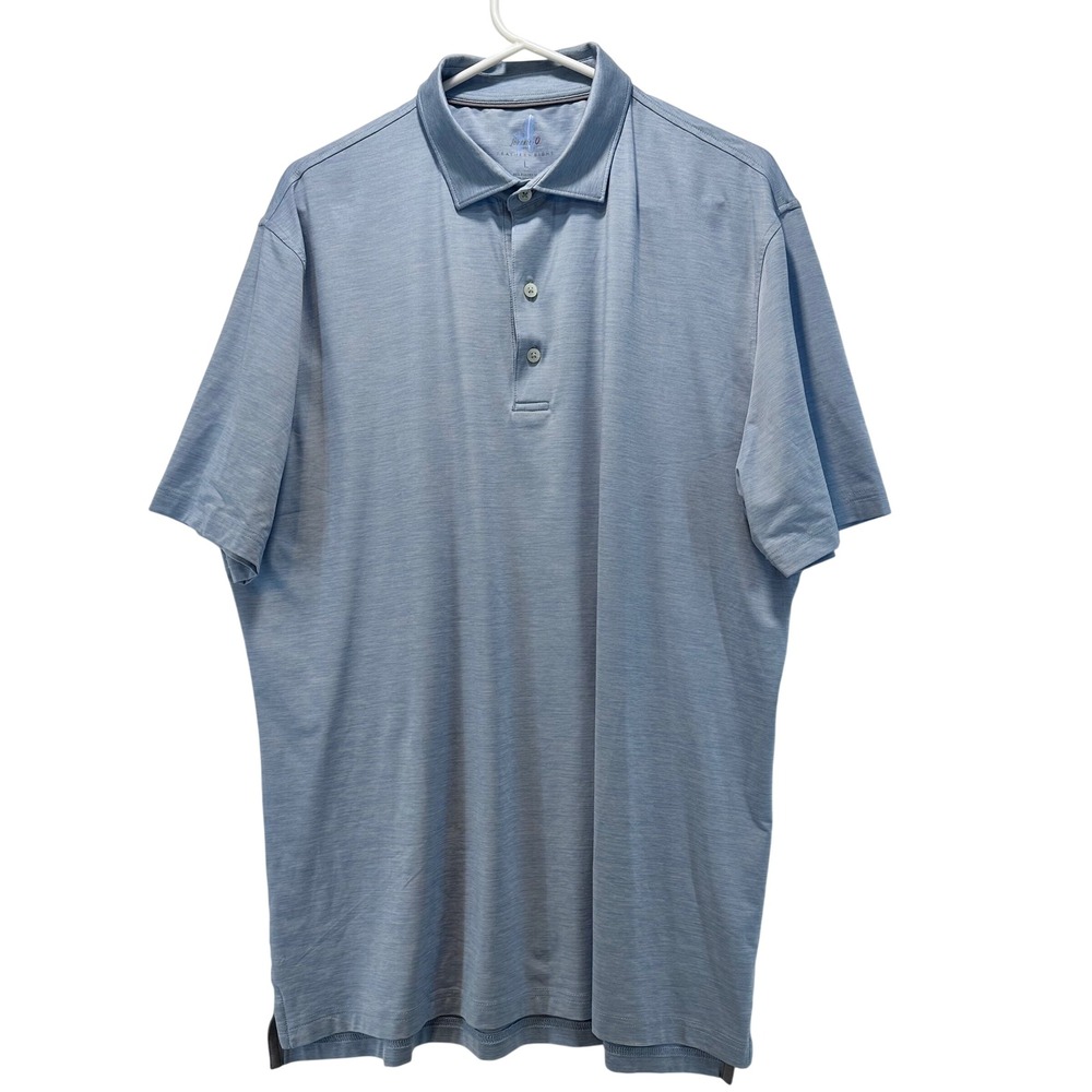 Johnnie O Featherweight Performance Polo Shirt Mens L‎ Light Blue Short Sleeve